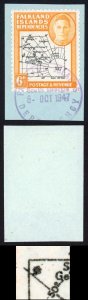 Falkland Dep SGG6aa 6d Variety Extra Island South Georgia CDS Cat 325 pounds