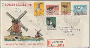 56558 - FAUNA Animals BIRDS -  NETHERLANDS -  POSTAL HISTORY: FDC COVER 1961
