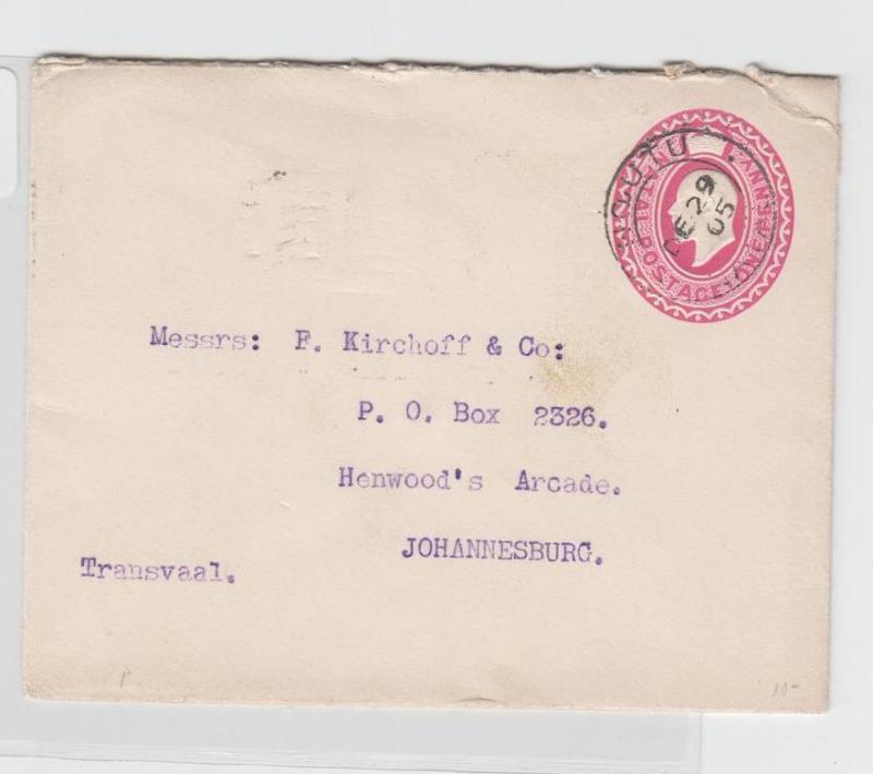 NATAL TO JO'BURG 1905 1d ENVELOPE, H&G#B4 (SEE BELOW) 