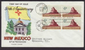 US 1191 New Mexico B/4 Fluegel Typed FDC