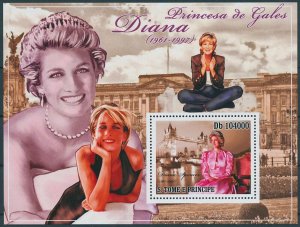 Sao Tome & Principe 2010 MNH Royalty Stamps Princess Diana of Wales 1v S/S