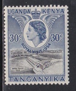 Kenya - Uganda - Tanganyika # 102, Queen Elizabeth II Royal Visit Overprint, Hin