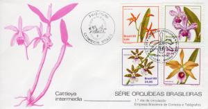 Brazil 1980 Sc#1711/1714 ORCHIDS/ESPAMER 80 Set (4) FDC