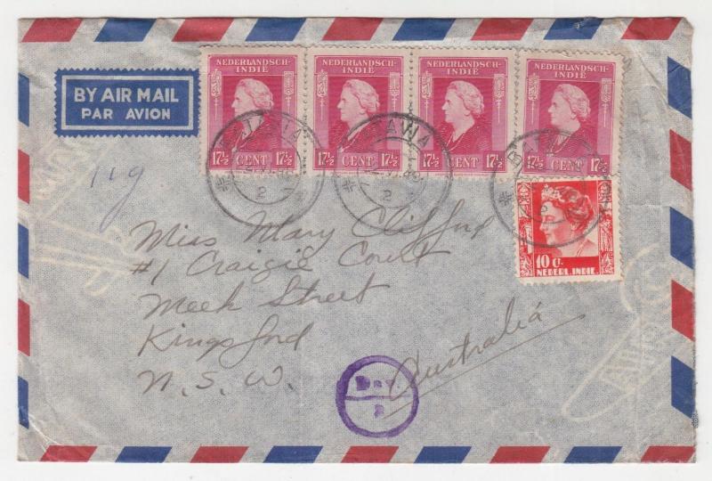 NETHERLANDS EAST INDIES, 1948 Airmail cover, Batavia to Australia, 80c.