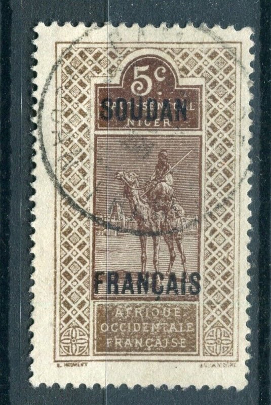 FRENCH COLONIES; SOUDAN 1921 early Pictorial Optd. issue fine used 5c. value