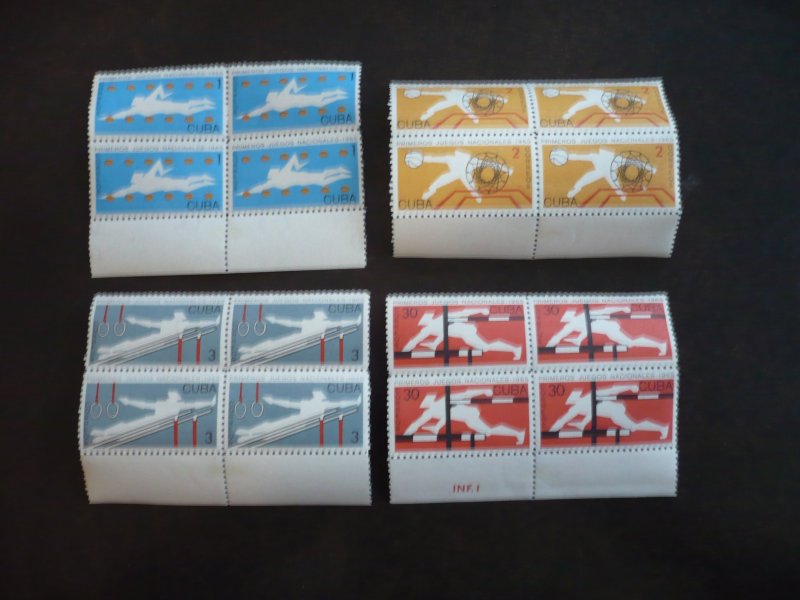 Stamps - Cuba - Scott# 980-983 - Mint Hinged Set of 4 Stamps in Blocks of 4