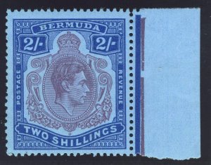 Bermuda 1950 KGVI 2s reddish purple & blue/pale blue (P13-O) MNH. SG 116f.