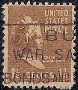 805 1 1/2 cent LOGO CANCEL Martha Washington Stamp used F