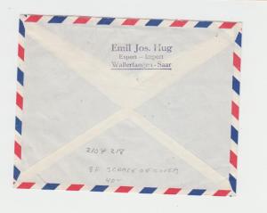 SAAR 1954, 8fr & 45fr ON AIRMAIL COVER TO USA, SCARCE RATING (SEE BELOW)