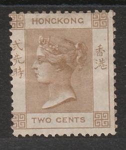 HONG KONG 1863 QV 2C WMK CROWN CC