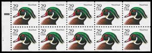 PCBstamps  US #2484a Bk Pane $2.90(10x29c)Wood Duck, MNH, (5)