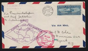 US C15 $2.60 Graf Zeppelin on Flown First Day Cover VF SCV $1000