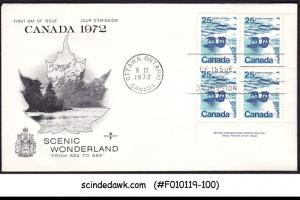 CANADA - 1972 SCENIC WONDERLAND - BLK OF 4 - FDC
