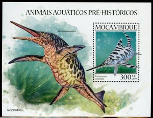 MOZAMBIQUE  2019  AQUATIC PREHISTORIC ANIMALS   SOUVENIR SHEET MINT NEVER HINGED