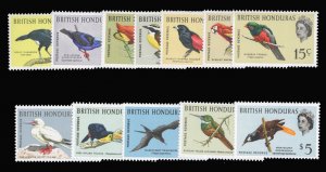 British Honduras #167-178 Cat$75.60, 1962 Birds, complete set, never hinged