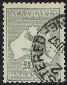 AUSTRALIA 1931 KANGAROO £1 WMK C OF A USED 