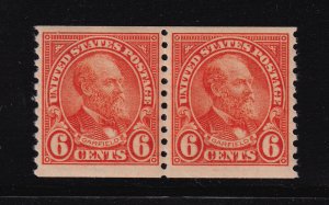 1932 Garfield 6c orange Sc 723 coil pair MLH full OG CV $24 (K3