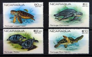 Nicaragua 1982 SG#2230/2233 TURTLES-MARINE LIFE Set (4) MNH