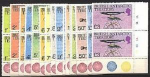 BRITISH ANTARCTIC TERRITORY 1984 Marine life definitive set plate pairs MNH