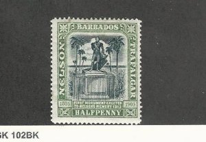 Barbados, Postage Stamp, #103 WMK1 Mint Hinged, 1906