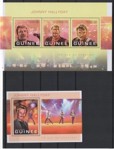 2013 Guinea Johnny Hallyday Official Sheet & Block New-