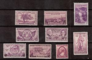  US 1935-36 Commemorative Set Sc# 772 - Sc# 784 Mint LH (9 Stamps)