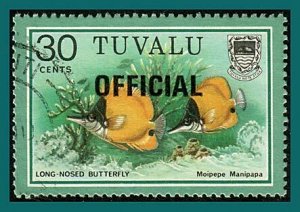 Tuvalu Stamps 1981 Fish Officials, 30c used #O11,SGO11a