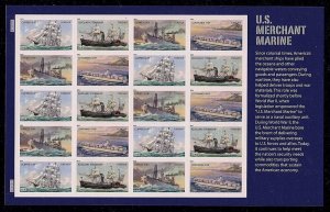 U.S. Merchant Marine Sheet of 20 Current Rate Postage Stamps 4548-4551