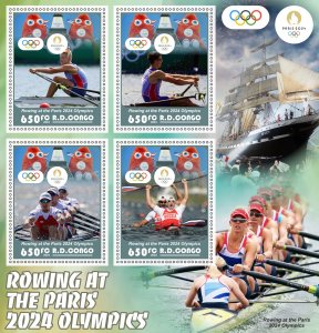 Stamps. Olympic Games 2024 in Paris, Rowing 2024 year 1+1 sheet perforated MNH**