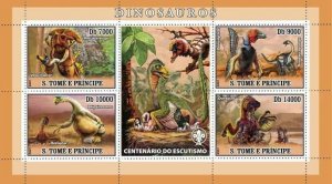 S. TOME & PRINCIPE 2007 - Dinosaurs 4v - YT 2206-2209,  Mi 3020-3023