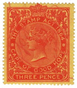 (I.B) Cape of Good Hope Revenue : Stamp Duty 3d (1878) 