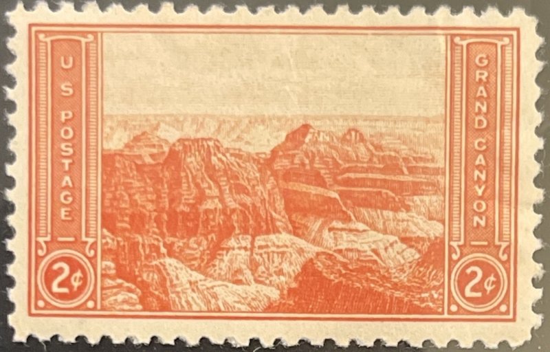 Scott #741 1934 2¢ National Parks Grand Canyon MNH OG creases