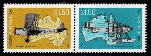 Australia 2024 Around Australia Flights - 100 Years  Set of 2 MNH