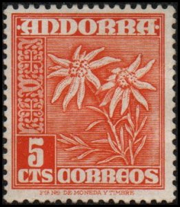 Andorra (Sp) 38 - Unused-NG - 5c Edelweiss Flower (1953) (cv $1.10)