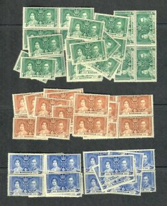 AZ Bahamas 1937 Coronation SC # 97-99 MNH O/G 25 Complete sets  total 75 stamps