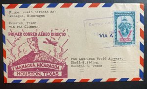 1946 Managua Nucaragua First Flight Airmail cover FFC to Houston TX USA PAA