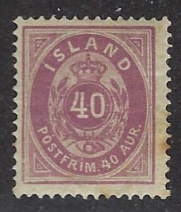 Iceland SC#18 Facit 17 Mint F-VF perf stains SCV$57.50....Fill a Great Spot!