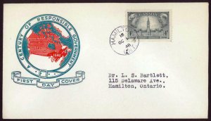 CANADA SC#277 Centenary of Responsible Government (1948) FDC (A)