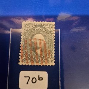 70b nice used stamp with a red cancel VF centering