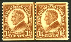 U.S. #598 MINT PAIR OG NH