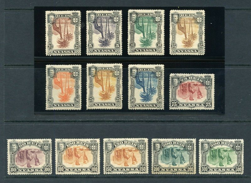 NYASSA 1901 GIRAFEE & CAMELS SET CPL INVERTED CENTERS SC#26/38 var MINT H REM