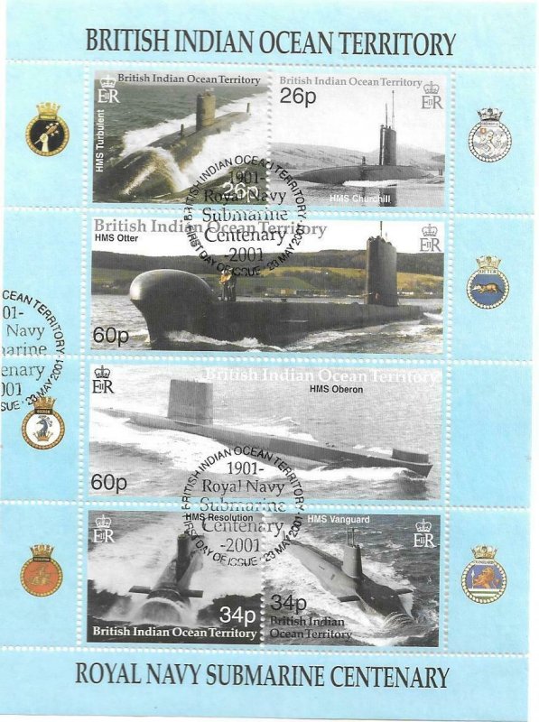 2001    BRITISH INDIAN OCEAN TERRITORY -  SG. 247 / 252 SHEETLET  -   USED