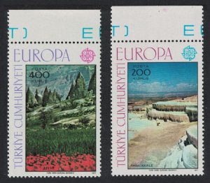 Turkey Europa Landscapes 2v Top Margins 1977 MNH SC#2051-2052 SG#2577-2578