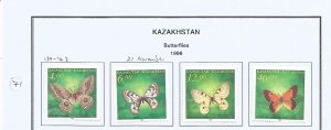 KAZAKHSTAN - 1996 - Butterflies - Perf 4v Set - Mint Lightly Hinged