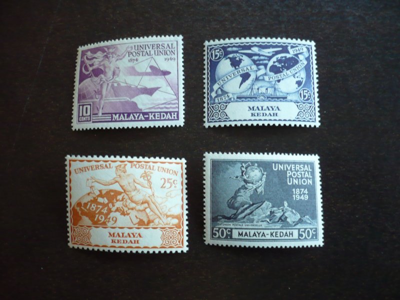 Stamps - Kedah - Scott# 57-60 - Mint Never Hinged Set of 4 Stamps