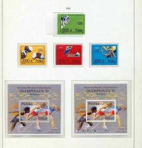 POLAND 1992 Art Pope Sport MNH+Sheets (Appx 50) (St 572