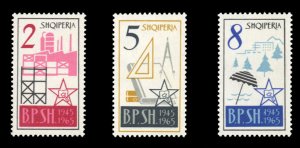 Albania #793-795 Cat$34.50, 1965 Professional Trade Associations, set of thre...