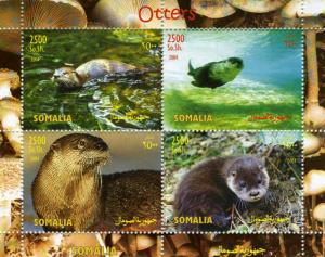 Somalia 2004 Animals OTTERS Sheet Perforated Mint (NH)