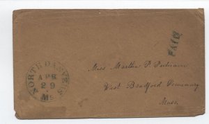 c1850 North Danvers MA black CDS stampless cover [h.4795]