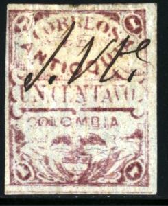 COLOMBIA - ANTIOQUIA, #23, USED HAND CANCELED, 1885, COLOMBIA063NS2